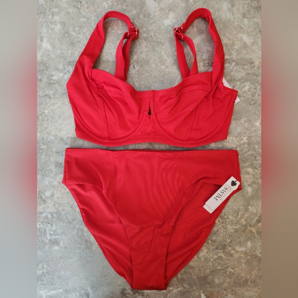 34B/S VS Swim Full Coverage High Waist Bikini Set Tropical Island Getaway
